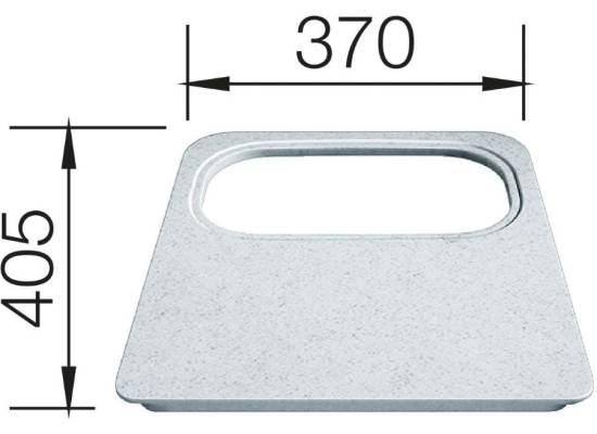 Deska BLANCO z wycięciem na odsączarkę z białego tworzywa do DANA - 405x370mm (218796)