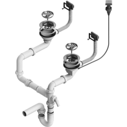 Syfon ALVEUS podwójny 2xSP 3,5"-PP-3,5"-PP-POP-UP (korek automatyczny) (1092272)