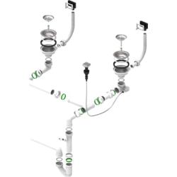 Syfon ALVEUS podwójny 2xSP 3,5"-PP-3,5"-PP-POP-UP (korek automatyczny) (1127258) Syfon ALVEUS podwójny 2xSP 3,5"-PP-3,5"-PP-POP-UP (korek automatyczny) (1127258)