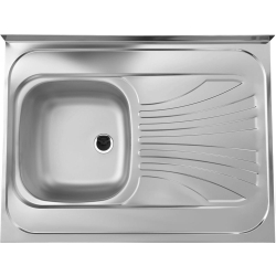 Zlew ALVEUS PRIMAL 10 | 80x60 | komora LEWA | stal SATYNA (1009328) *** zamów wycięcie otworów GRATIS ***