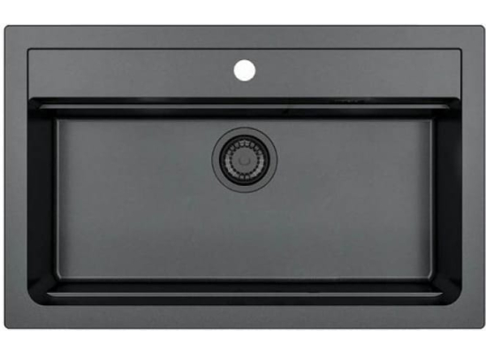 Zlew ALVEUS ATROX 40 BLACK EDITION czarny nakrapiany | G91 (1148163) *** zamów wycięcie OTWORU na dozownik GRATIS ***