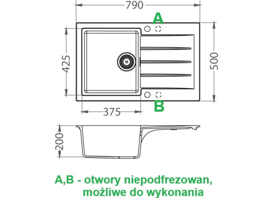 Zlew ALVEUS CADIT 20 biały | G11 (1132022) *** zamów wycięcie OTWORU na dozownik GRATIS ***