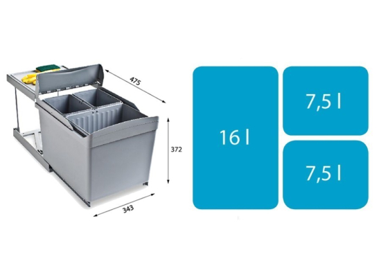 Sortownik ALVEUS ALBIO 30 (1 x 16l + 2 x 7,5l) (1090337)