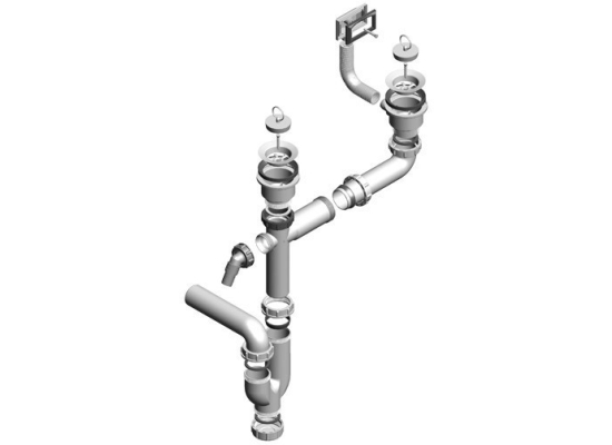 Syfon ALVEUS podwójny 2xSL 1,5"-PP-1,5" (1071240)