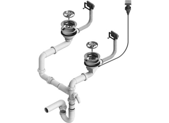 Syfon ALVEUS podwójny 2xSP 3,5"-PP-3,5"-PP-POP-UP (korek automatyczny) (1092272)