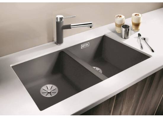 Zlew BLANCO SUBLINE 350/350-U kawowy (korek manual InFino) (523583)