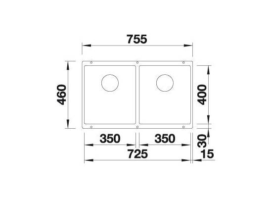Zlew BLANCO SUBLINE 350/350-U kawowy (korek manual InFino) (523583)
