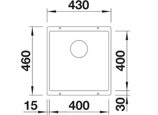Zlew BLANCO SUBLINE 400-U tartufo (korek manual InFino) (523429)