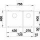 Zlew BLANCO SUBLINE 430/270-U tartufo (korek manual InFino) (523158)