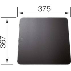 Deska BLANCO ze szkła czarnado ZENAR XL 45S - 375x367mm (224629)