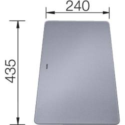 Deska BLANCO ze szkła srebrna do SUBLINE ceramika - 240x435x17mm (227699)