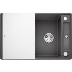 Zlew BLANCO AXIA III 45S-F szarość skały (korek auto InFino) deską szklaną (523200) *** zamów wycięcie otworów GRATIS ***