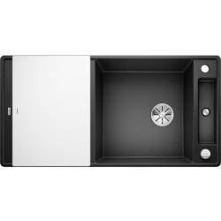 Zlew BLANCO AXIA III XL 6S-F antracyt odwracalny z deską szklaną(korek auto InFino) (523526) *** zamów wycięcie otworów GRATIS ***