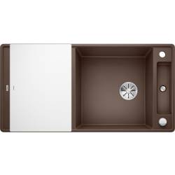 Zlew BLANCO AXIA III XL 6S-F kawowy odwracalny z deską szklaną(korek auto InFino) (523531) *** zamów wycięcie otworów GRATIS ***