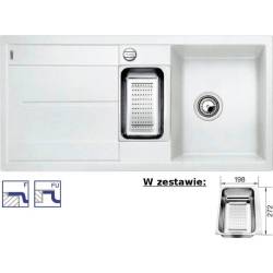 Zlew BLANCO METRA 6S-F BIAŁY (korek automatyczny + odsączarka stalowa) (519115) *** zamów wycięcie otworów GRATIS ***