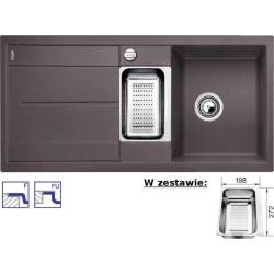 Zlew BLANCO METRA 6S-F SZAROŚĆ SKAŁY (korek automatyczny + odsączarka stalowa) (519118) *** zamów wycięcie otworów GRATIS ***