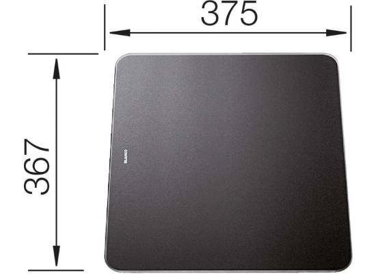 Deska BLANCO ze szkła czarnado ZENAR XL 45S - 375x367mm (224629)