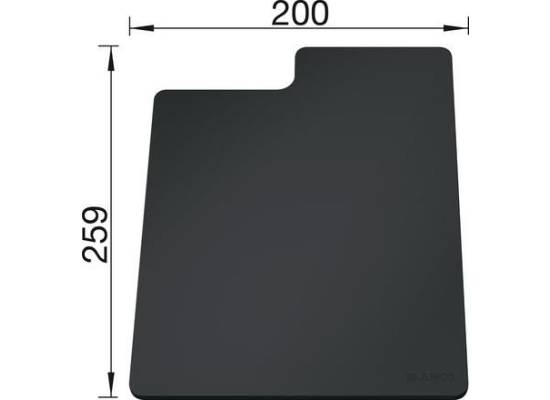Deska BLANCO z tworzywa SITYPad Lava grey, 259x200 (235900)