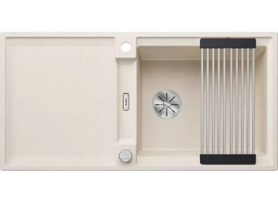 BLANCO ADIRA XL 6 S Silgranit delikatny biały odwracalny, korek auto., InFino, mata stalowa składana