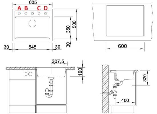Zlew BLANCO DALAGO 6-F ANTRACYT (korek auto) (514773) *** zamów wycięcie otworów GRATIS ***