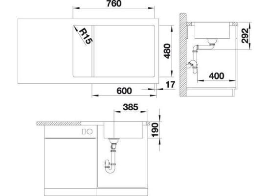 Zlew BLANCO DINAS XL 6S COMPACT stal szczotkowana (korek manual) (525121) *** zamów wycięcie otworów GRATIS ***