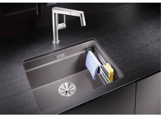 Zlew BLANCO ETAGON 500-U czarny (korek manual InFino + zestaw szyn) (525887)