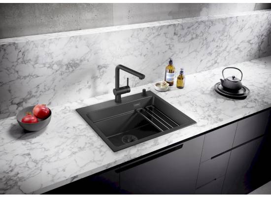 Zlew ceramiczny BLANCO ETAGON 6 Magnolia połysk, korek auto., InFino | Ceramika PuraPlus (525157)
