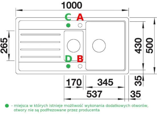 Zlew BLANCO LEGRA 6S czarny (korek MANUAL) (526086) *** zamów wycięcie otworów GRATIS ***