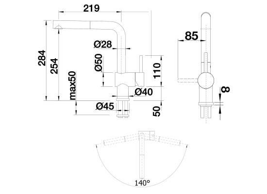 Bateria BLANCO LINUS-S czarny (526148)