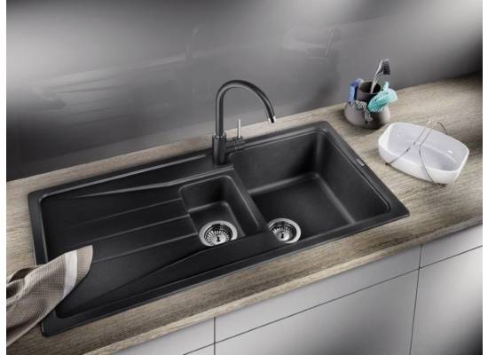 Zlew BLANCO SONA 6S czarny (korek manual) (525975) *** zamów wycięcie otworów GRATIS ***