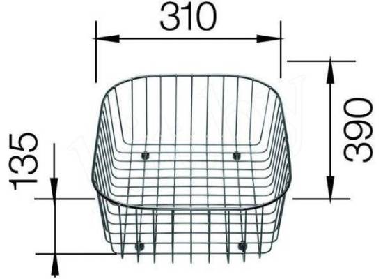 Kosz na naczynia BLANCO do PLUS, MEDIAN, TIPO, LIVIT, LANTOS 6-IF, 45S-IF - 390x310x135mm (220573)