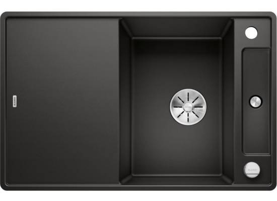 Zlew BLANCO AXIA III 45S-F czarny (korek auto InFino + deska szkło białe) (525842) *** zamów wycięcie otworów GRATIS ***