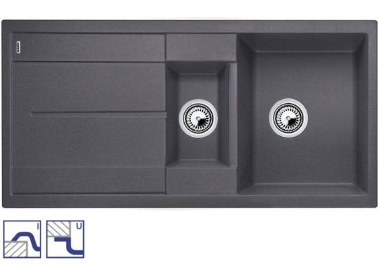 Zlew BLANCO METRA 6S SZAROŚĆ SKAŁY (korek manual) (518878) *** zamów wycięcie otworów GRATIS ***