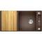 Zlew BLANCO AXIA III XL 6S-F kawowy odwracalny z deską drewnianą(korek auto InFino) (523525) *** zamów wycięcie otworów GRATIS ***