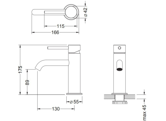 _wysyłka 24H*_ | Bateria umywalkowa BLUE WATER BOSTON BOS-BUN.010GMGN gun metal (GRAFIT INOX) (BW-5901730617344)