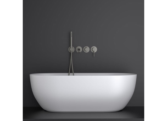 _wysyłka 24H*_ | Zestaw wannowy podtynkowy z wylewką i prysznicem BLUE WATER BOSTON BOS-ZWP.200GN gun metal (GRAFIT INOX) (BW-590