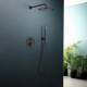 **__WYSYŁKA 24H__** Zestaw prysznicowy podtynkowy z deszczownicą i prysznicem BLUE WATER BOSTON BOS-ZKP.150BL czarny mat (BLACK MAT) (BW-5901730617436