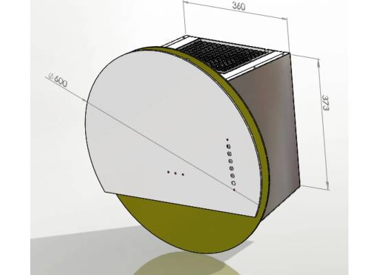 _RABAT_ | Okap przyścienny CIARKO DESIGN ECLIPSE 60 white + gold | 735 m3/h (CDP6001BZ)
