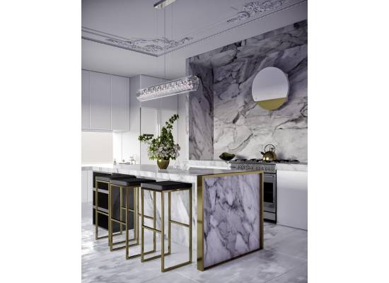 _RABAT_ | Okap przyścienny CIARKO DESIGN ECLIPSE 60 white + gold | 735 m3/h (CDP6001BZ)