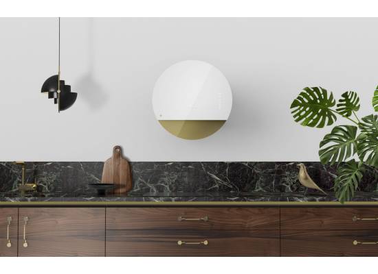 _RABAT_ | Okap przyścienny CIARKO DESIGN ECLIPSE 60 white + gold | 735 m3/h (CDP6001BZ)