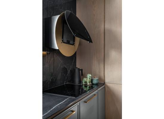 _RABAT_ | Okap przyścienny CIARKO DESIGN ECLIPSE 60 white + gold | 735 m3/h (CDP6001BZ)