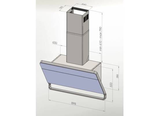 _RABAT_ | Okap przyścienny CIARKO DESIGN ILLUMIA 90 black | 730 m3/h (CDP9002C)