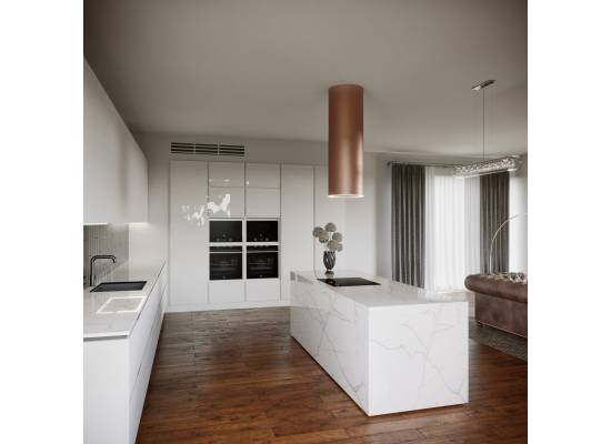 _RABAT_ | Okap wyspowy CIARKO DESIGN TUBUS W 38 inox | 670 m3/h (CDW3801I)