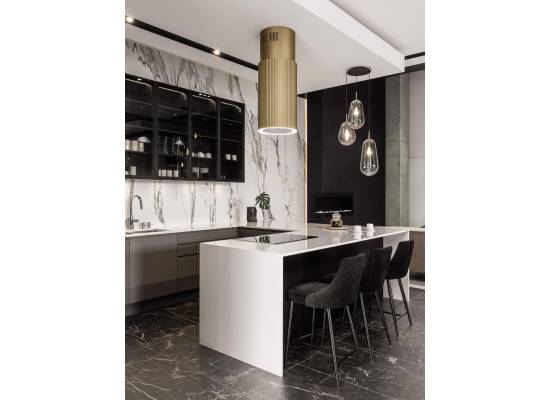 _RABAT_ | _wysyłka 48H*_ | Okap wyspowy CIARKO DESIGN MONOGRAM W 38 black | 670 m3/h (CDW3802C)