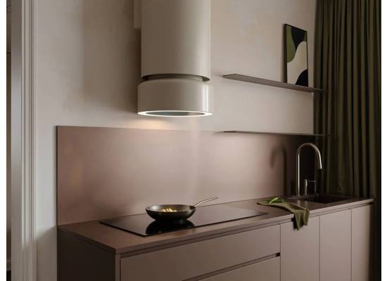 _RABAT_ | Okap przyścienny CIARKO DESIGN FLUO 38 white satin/gloss | 640 m3/h (CDP3805BSG)