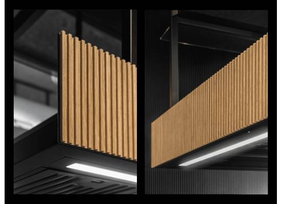 _RABAT_ | Okap wyspowy CIARKO DESIGN MINIMAL 1 black 120 (+ panel fabryczny) | 550 m3/h (CDW1201C)