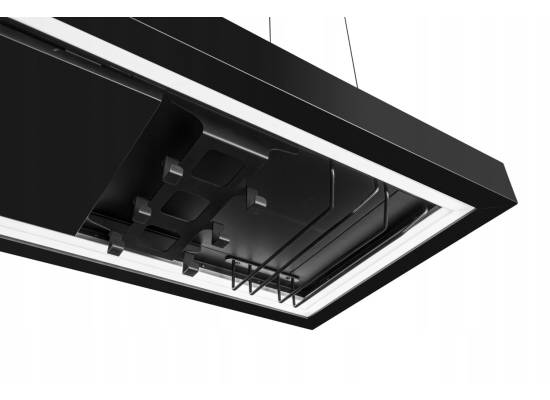 _RABAT_ | Okap wyspowy CIARKO DESIGN MINIMAL 2 black 120 (z haczykami) | 670 m3/h (CDW1202C+U)