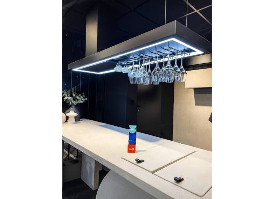 _RABAT_ | Okap wyspowy CIARKO DESIGN MINIMAL 2 black 180 (z haczykami) | 675 m3/h (CDW1802C+U)