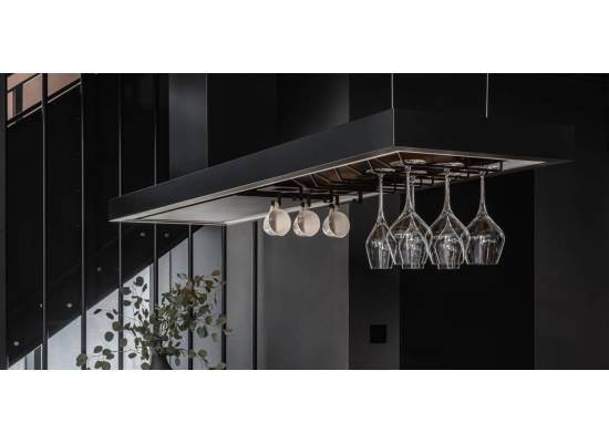 _RABAT_ | Okap wyspowy CIARKO DESIGN MINIMAL 2 black 180 (z haczykami) | 675 m3/h (CDW1802C+U)