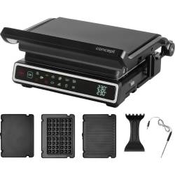 Grill ellektryczny CONCEPT z termosondą i płytą do gofrów GE3550